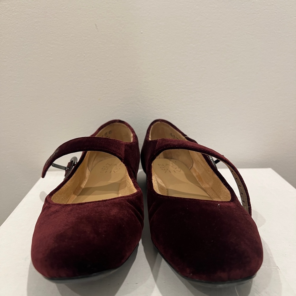 Naturalizer Burgundy Velvet Mary Jane Flats
